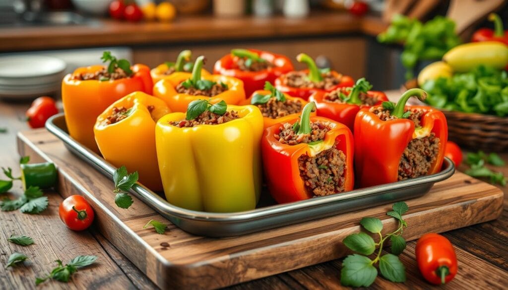 gefüllte paprikaschoten mit hackfleisch