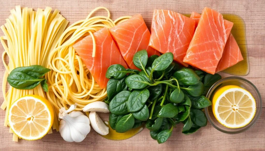 Zutaten für Lachs Tagliatelle Zutaten für Lachs Tagliatelle