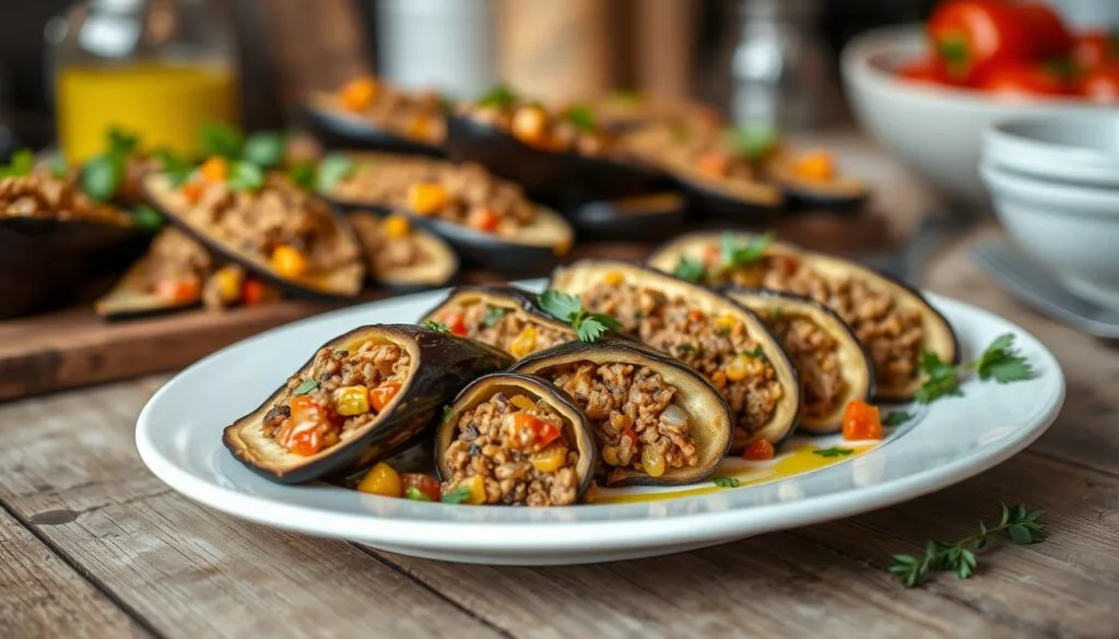 gefüllte aubergine