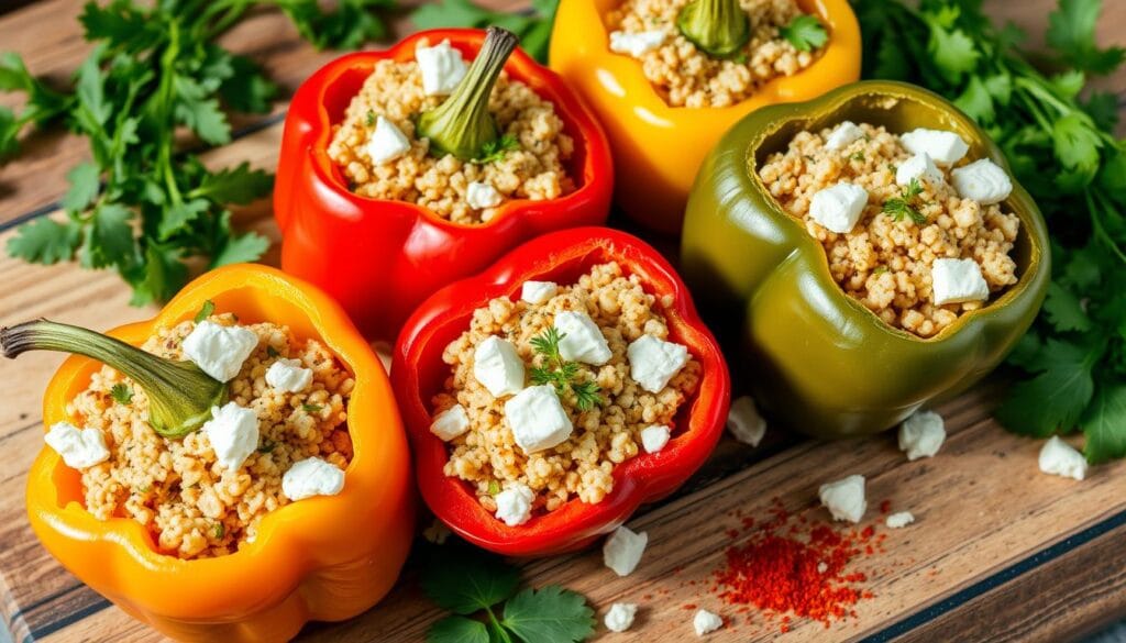 Paprika mit Couscous gefüllt
