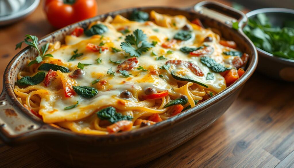 Vegetarischer Nudelauflauf