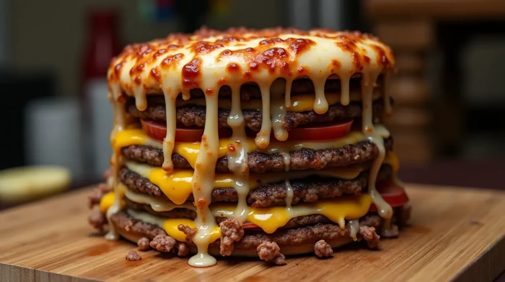 Riesige Burger-Pizza