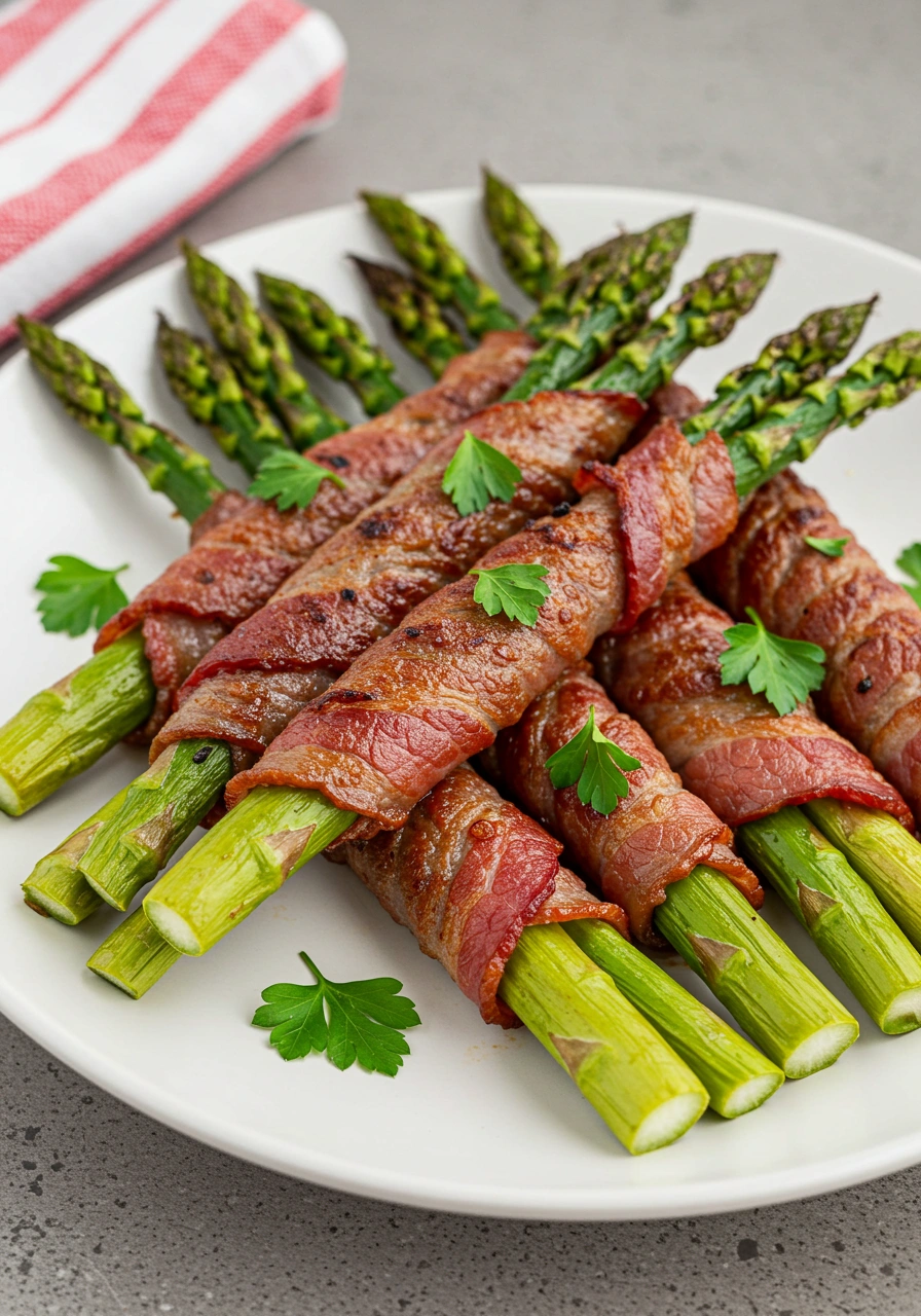 Spargel mit Rindfleisch-Bacon