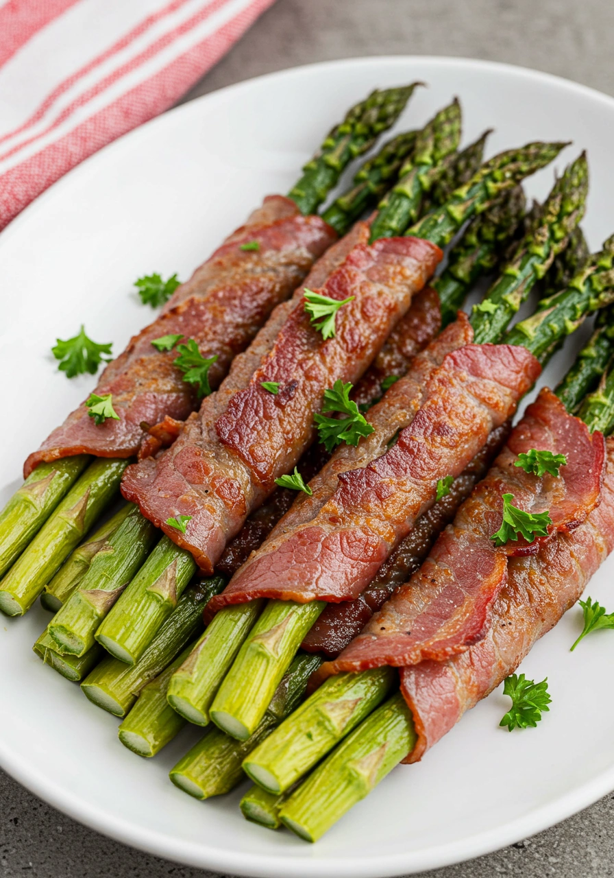 Spargel mit Rindfleisch-Bacon