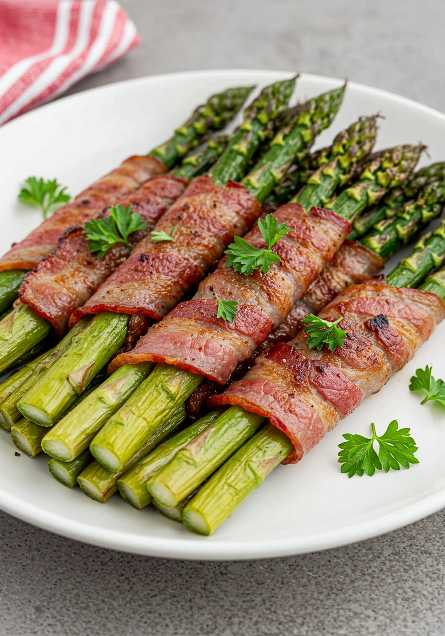 Spargel mit Rindfleisch-Bacon