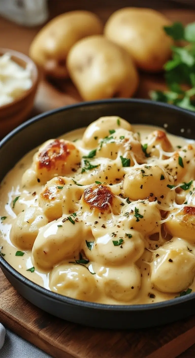 Cremige Knoblauchsauce mit Babykartoffeln