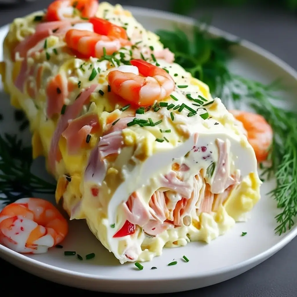 Herzhaftes Brötchen mit Meeresfrüchte