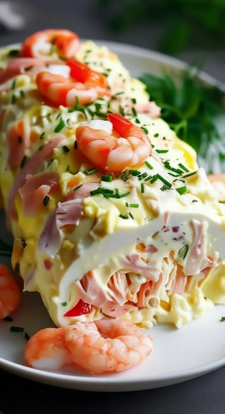 Herzhaftes Brötchen mit Meeresfrüchte