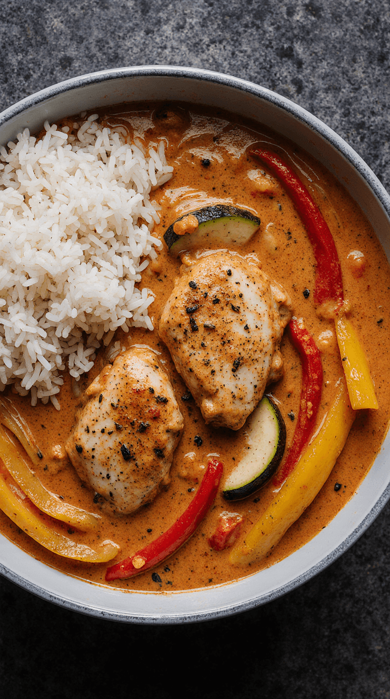 Paprika-Zucchini-Hähnchen Rezept 
